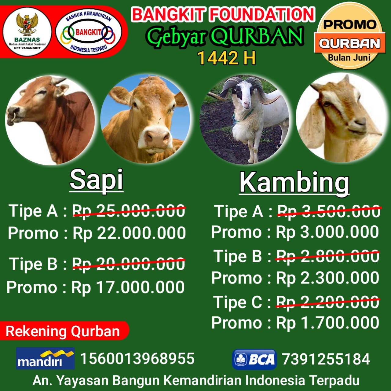 QURBAN di Yayasan BANGKIT